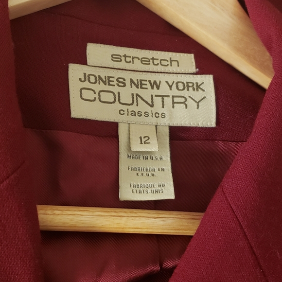 Jones new York red oversize relaxed fit boyfriend blazer with shoulder pads - Picture 7 of 9